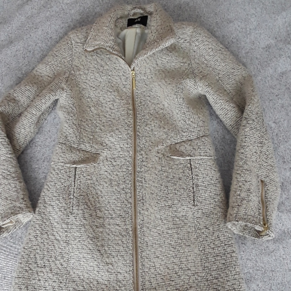 Beige h&m warm pea coat